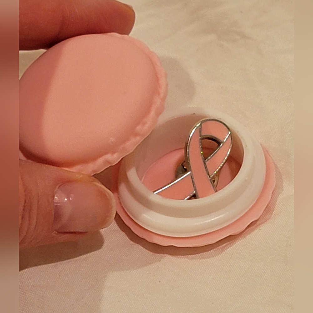 Pink Breast Cancer Awareness Ribbon Pin With Storage Box - Picture 14 of 15